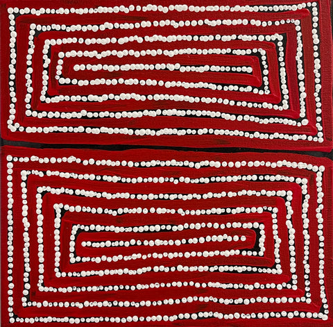 A painting by Thomas Tjapaltjarri.