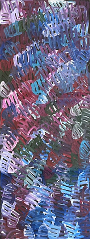 A painting by Emily Pwerle representing awelye or women's ceremonies.