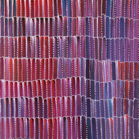 Close-up of a 60x60cm painting by Jeannie Mills Pwerle.