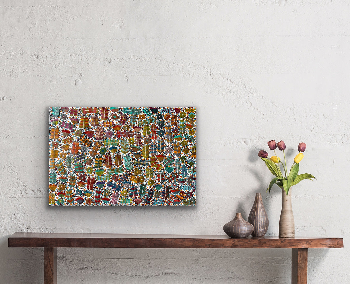 Joycie Morton Petyarre 'Bush Medicine' painting 30x90cm