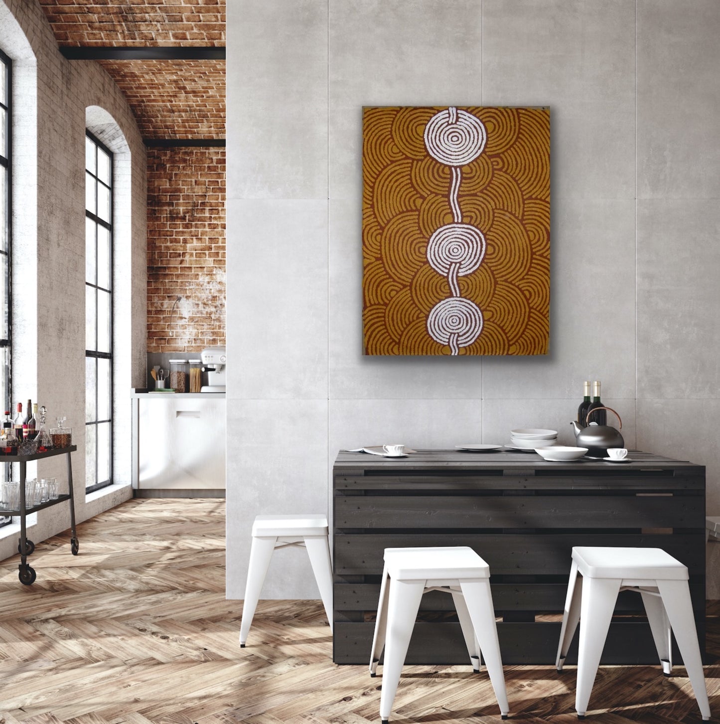 Gail Napangardi 'Bush Onion Dreaming' painting 90x120cm
