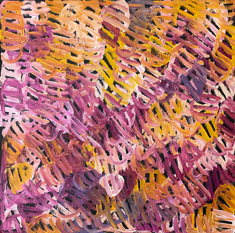 Emily Pwerle 'Awelye (Women's Ceremony) Atnwengerrp' painting 75x75cm