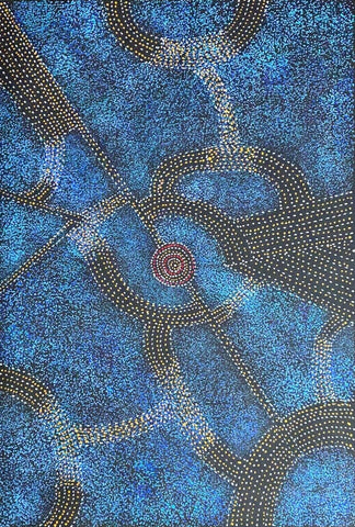 Gracie Morton Pwerle 'Bush Plum Dreaming' painting 90x60cm