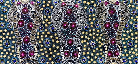 Colleen Wallace Nungarrayi 'Dreamtime Sisters' painting 45x90cm