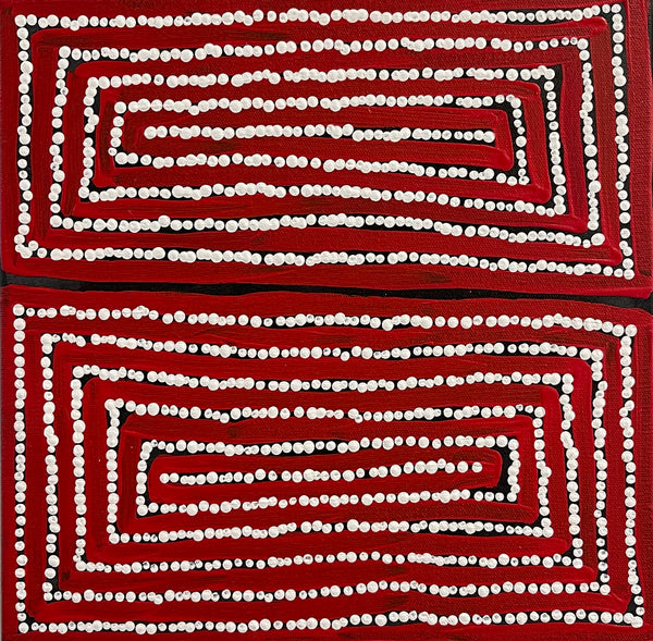 A painting by Thomas Tjapaltjarri.