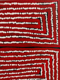 Close-up of a painting by Thomas Tjapaltjarri.