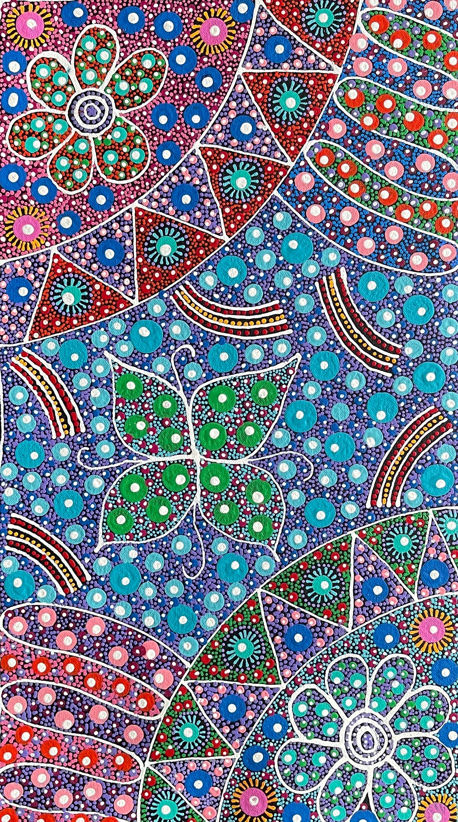 Anna Tilmouth Napangardi 'Atnyerlenge (Native Fuchsia)' painting 48x26cm
