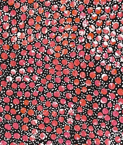 Close-up of a painting by Eileen Bird Kngwarreye.