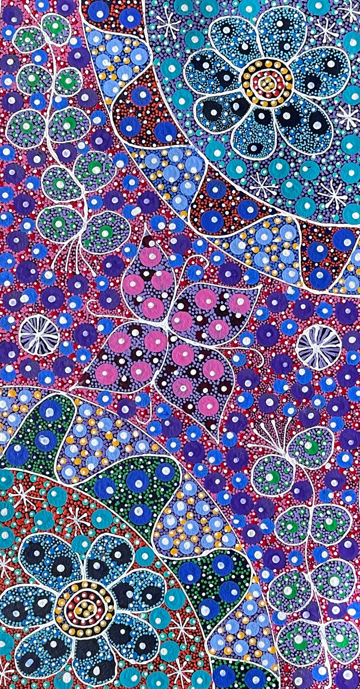 Anna Tilmouth Napangardi 'Atnyerlenge (Native Fuchsia)' painting 48x26cm