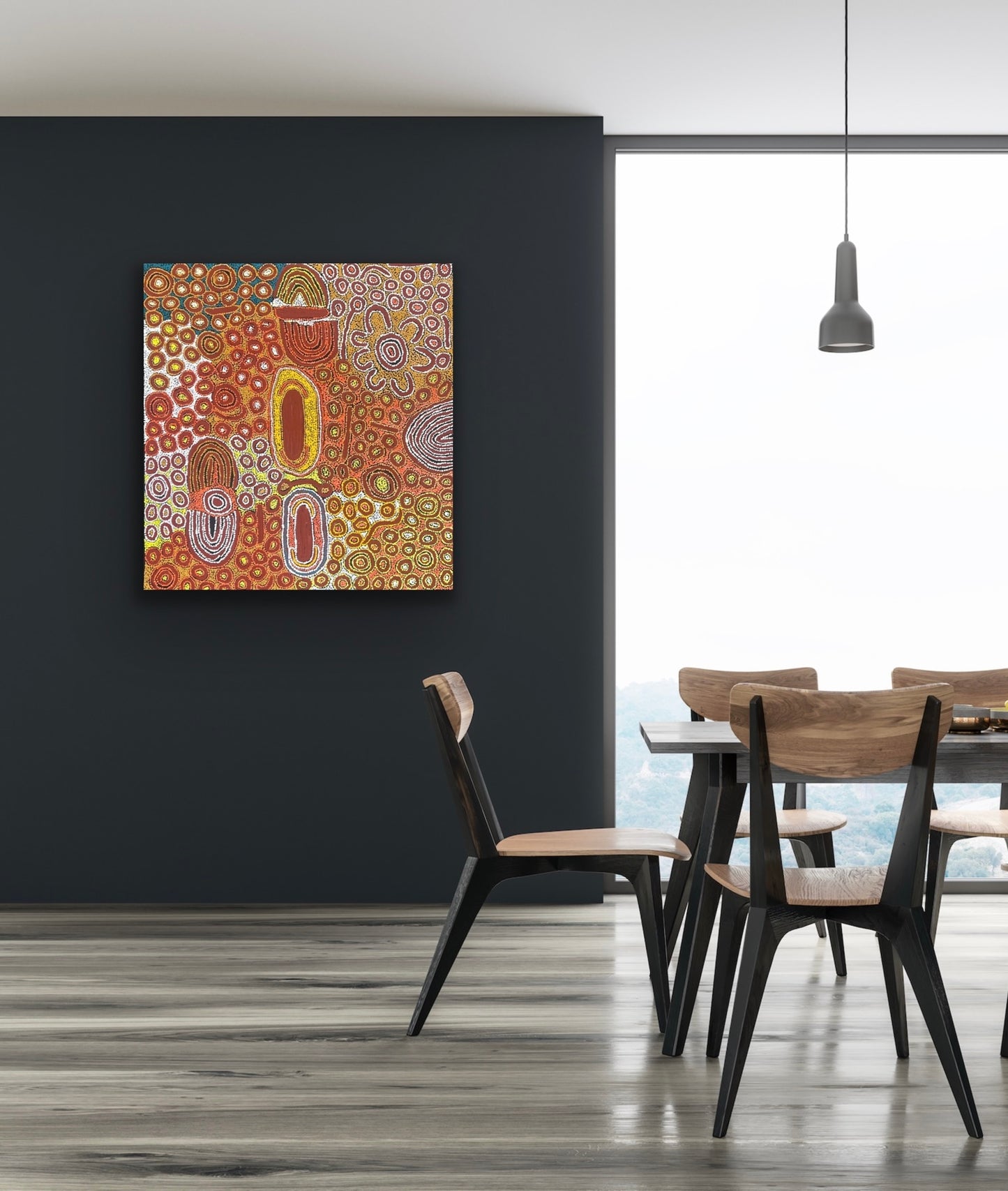 Marlene Young Nungarrayi 'My Country' painting, 105x95cm lifestyle photo