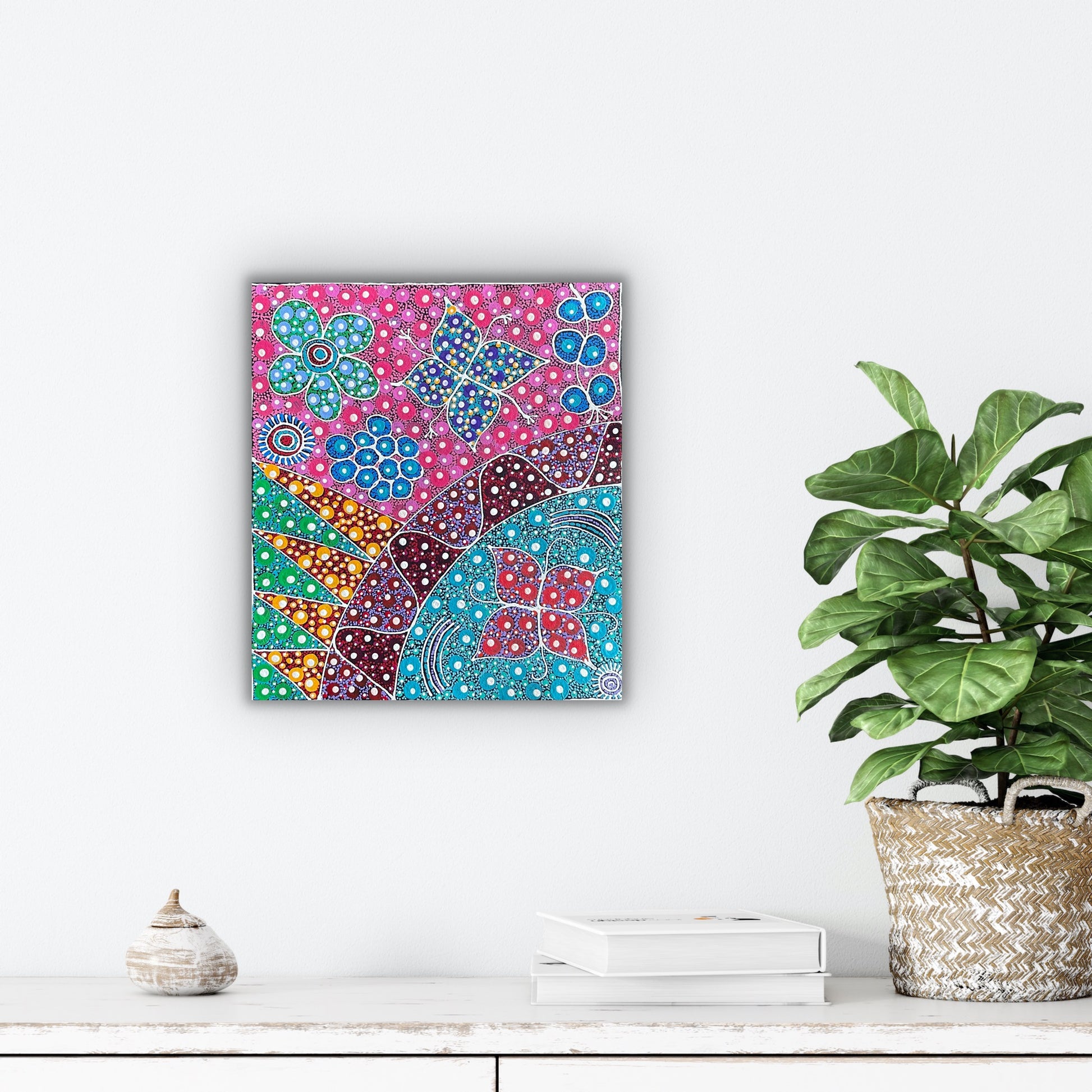 Anna Tilmouth Napangardi 'Atnyerlenge (Native Fuchsia)' painting 35x31cm
