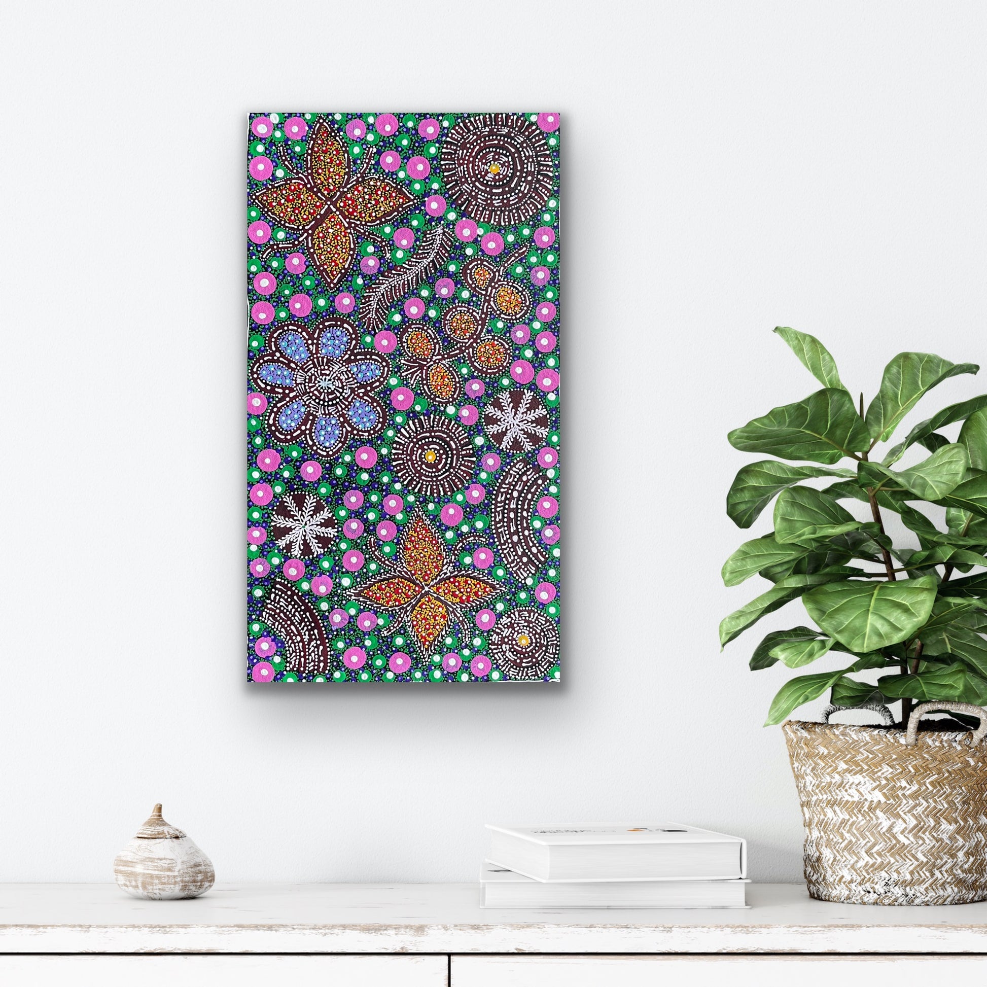 Anna Tilmouth Napangardi 'Atnyerlenge (Native Fuchsia)' painting 48x26cm
