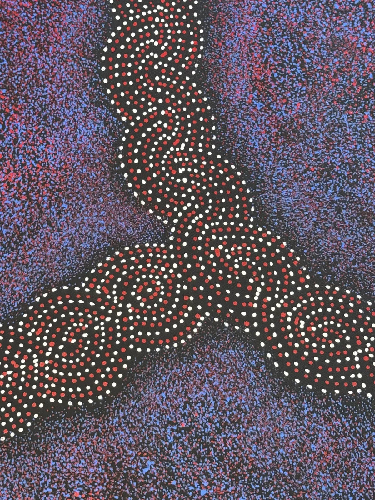Close-up of a painting by Gracie Morton Pwerle, that represents the Bush Plum Dreaming.