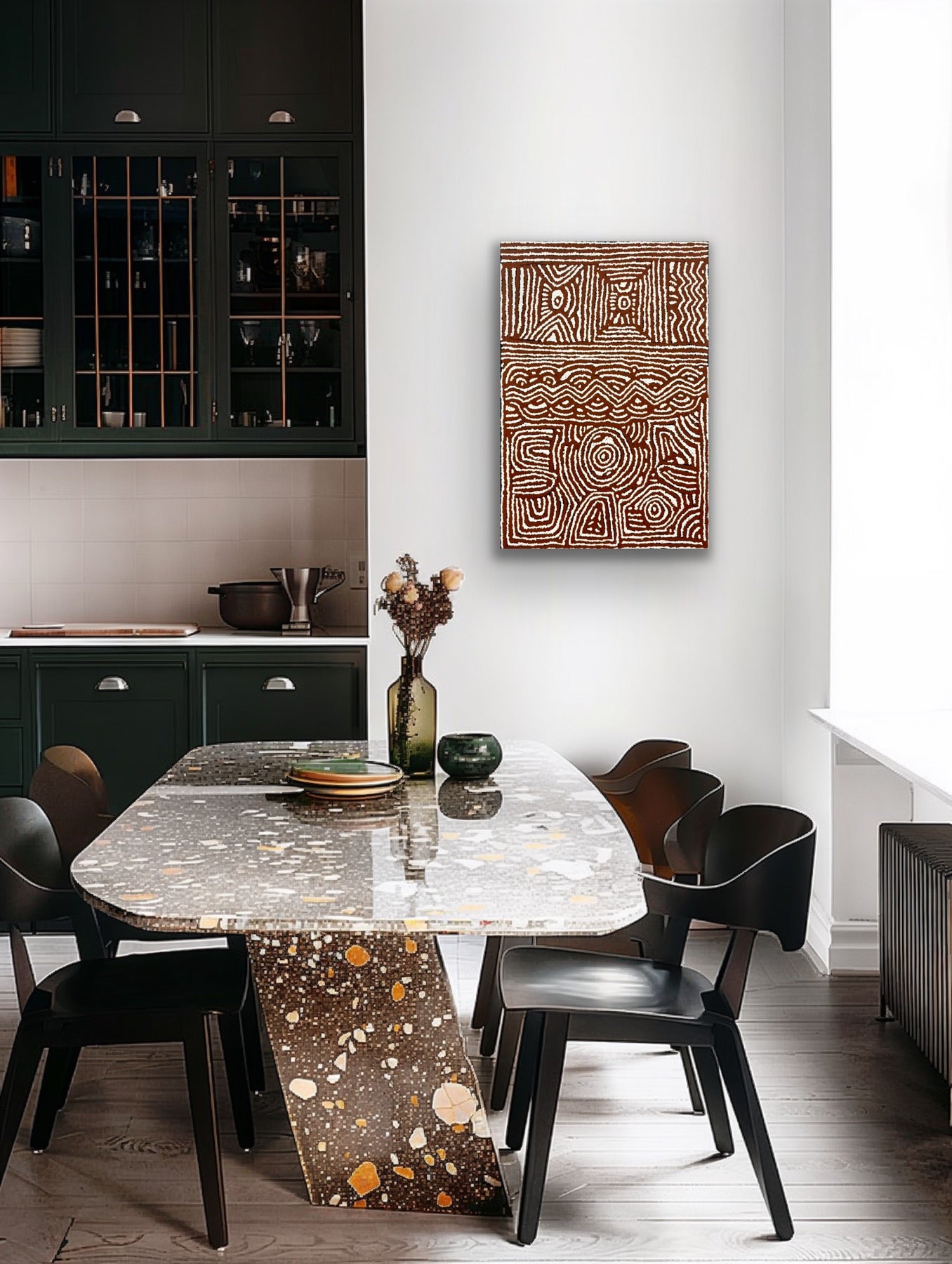 A 90x60cm painting by Lorna Brown Napanangka.