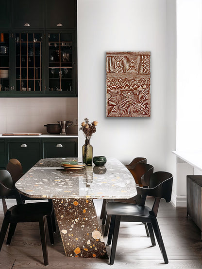 A 90x60cm painting by Lorna Brown Napanangka.