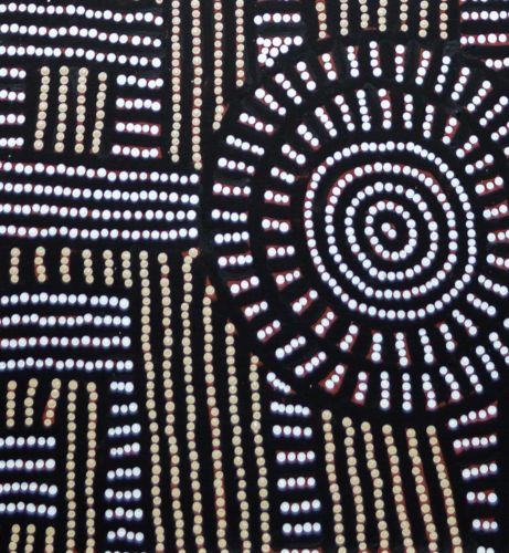 Close-up of a painting by Bambatu Napangardi.