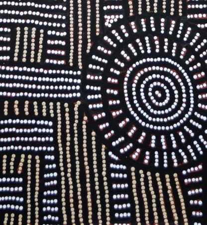 Close-up of a painting by Bambatu Napangardi.
