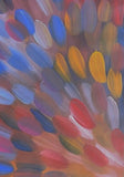 Close-up of a 120x60cm painting by Gloria Petyarre.