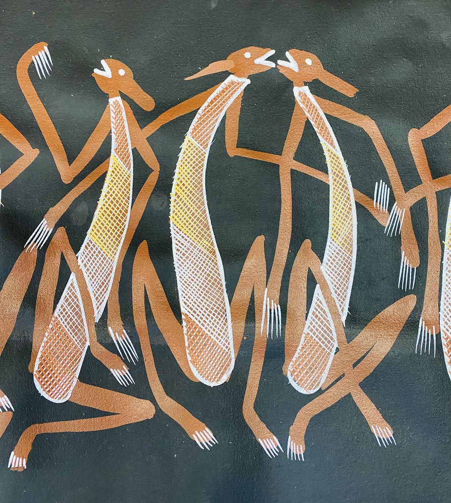 Eddie Blitner 'Chatting Mimi's' painting 200x35cm