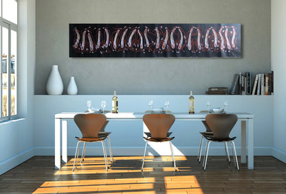 Eddie Blitner 'Chatting Mimi's' painting, 35x200cm