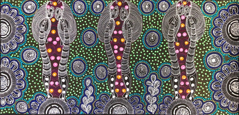 Colleen Wallace Nungarrayi 'Dreamtime Sisters' painting 45x90cm