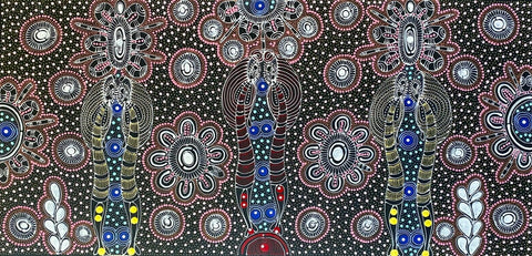 Colleen Wallace Nungarrayi 'Dreamtime Sisters' painting 45x90cm