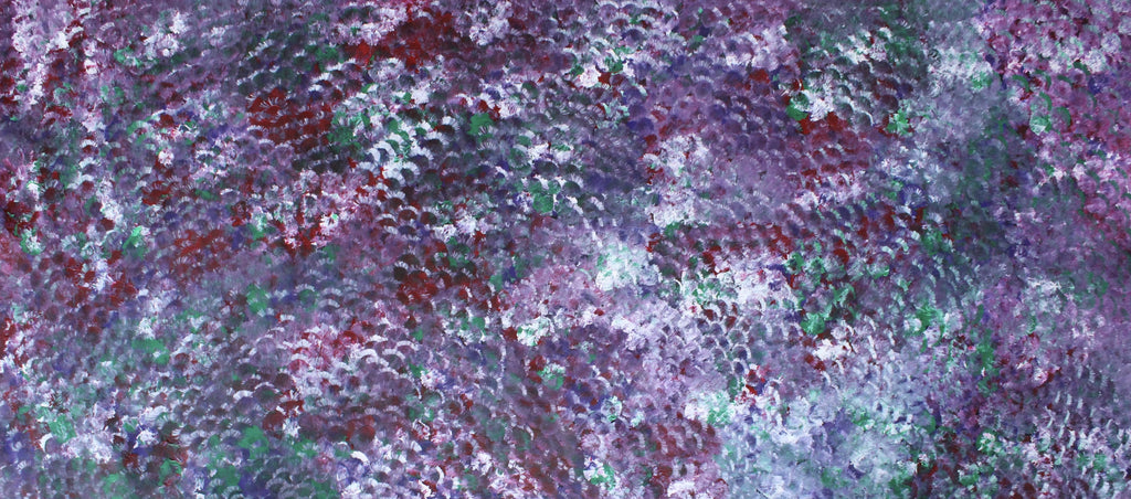 Belinda Golder Kngwarreye Bush Plum Dreaming painting Purple Green