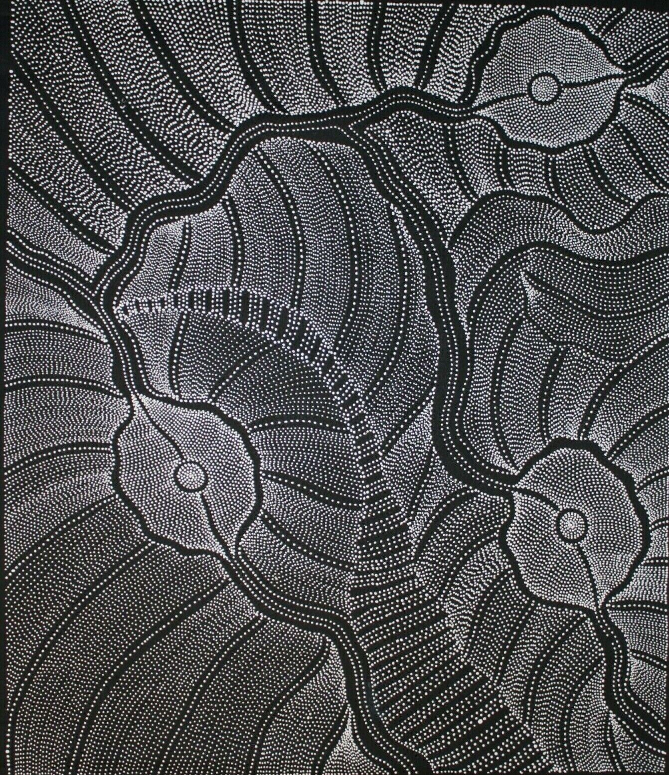 Anna Price Pitjara 'My Country' painting 120x103cm White Black