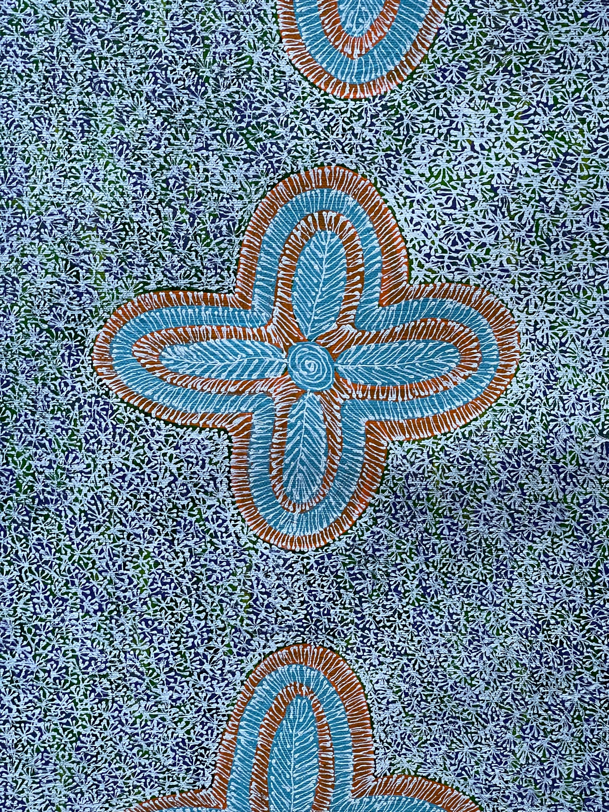 Audrey Morton Kngwarreye Ilyarnayt Flower painting 89x30cm