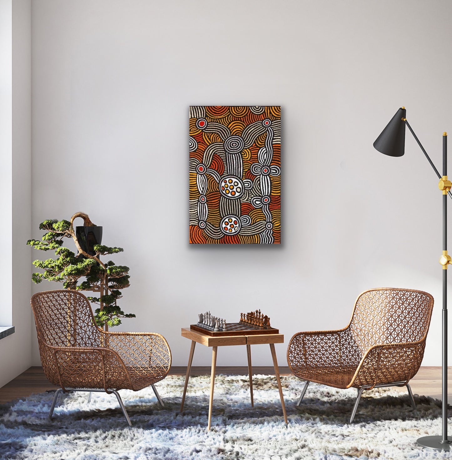 Fiona Young Napanangka 'My Country' painting 95x61cm