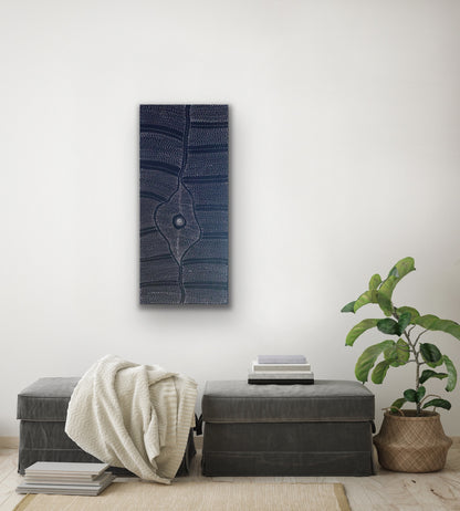 Freda Price Pitjara 'My Country' painting 100x200cm Black and White