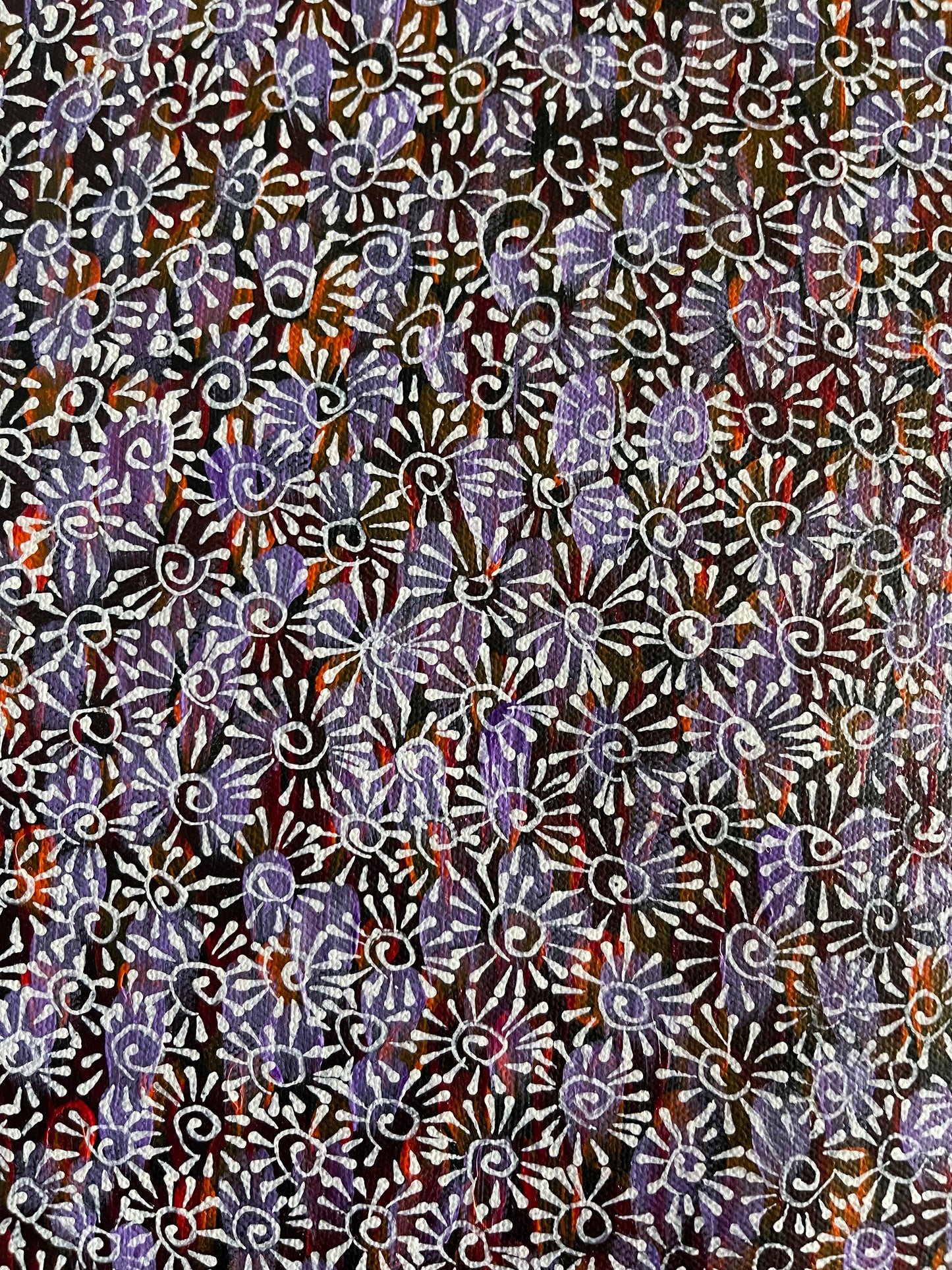Audrey Morton Kngwarreye Alpitye/Bush Flowers painting 30x30cm