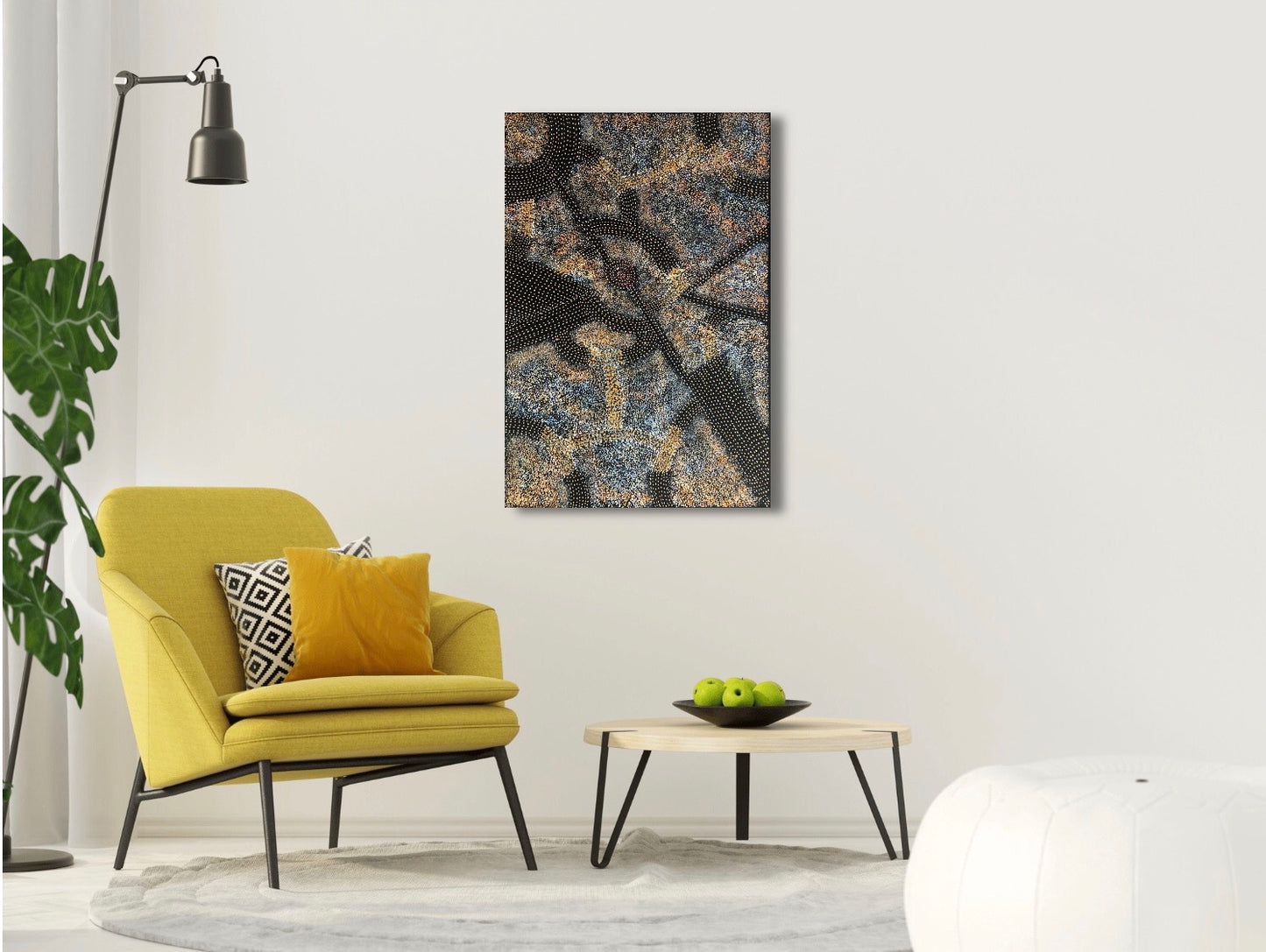 Gracie Morton Pwerle 'Bush Plum Dreaming' painting 90x60cm