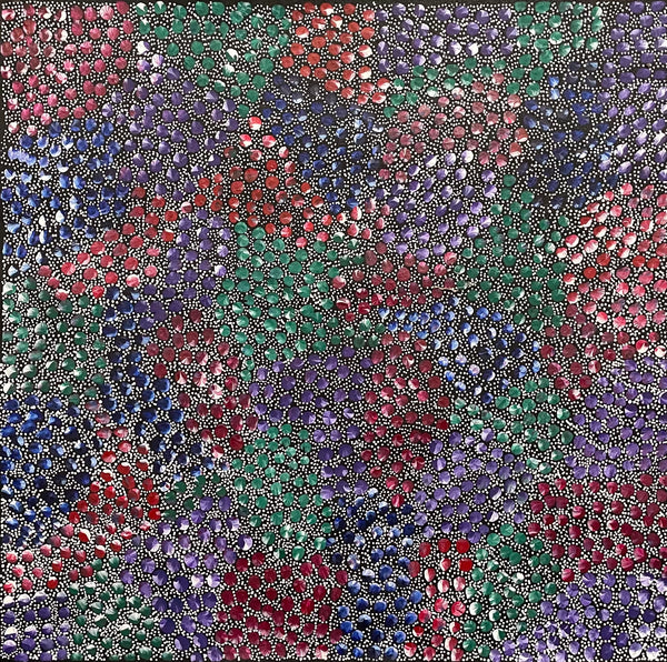 Eileen Bird Kngwarreye 'Arlatyeye (Pencil Yam) Dreaming' painting 60x60cm Multi