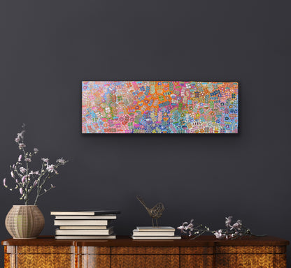Joycie Morton Petyarre 'Bush Medicine' painting, 30x90cm 