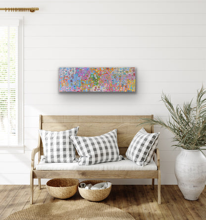 Joycie Morton Petyarre 'Bush Medicine' painting, 30x90cm 
