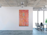 Betty Club Mbitjana Awelye painting 117x200cm Orange Yellow Pink