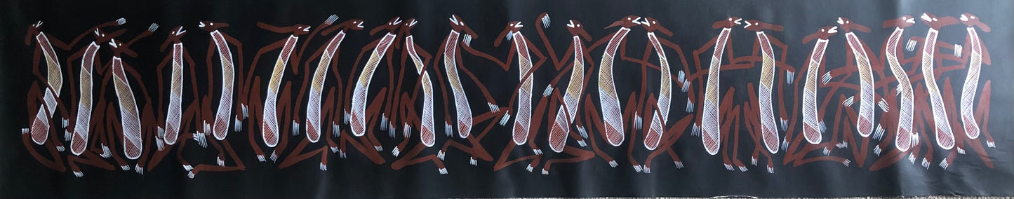 Eddie Blitner 'Chatting Mimi's' painting 200x35cm