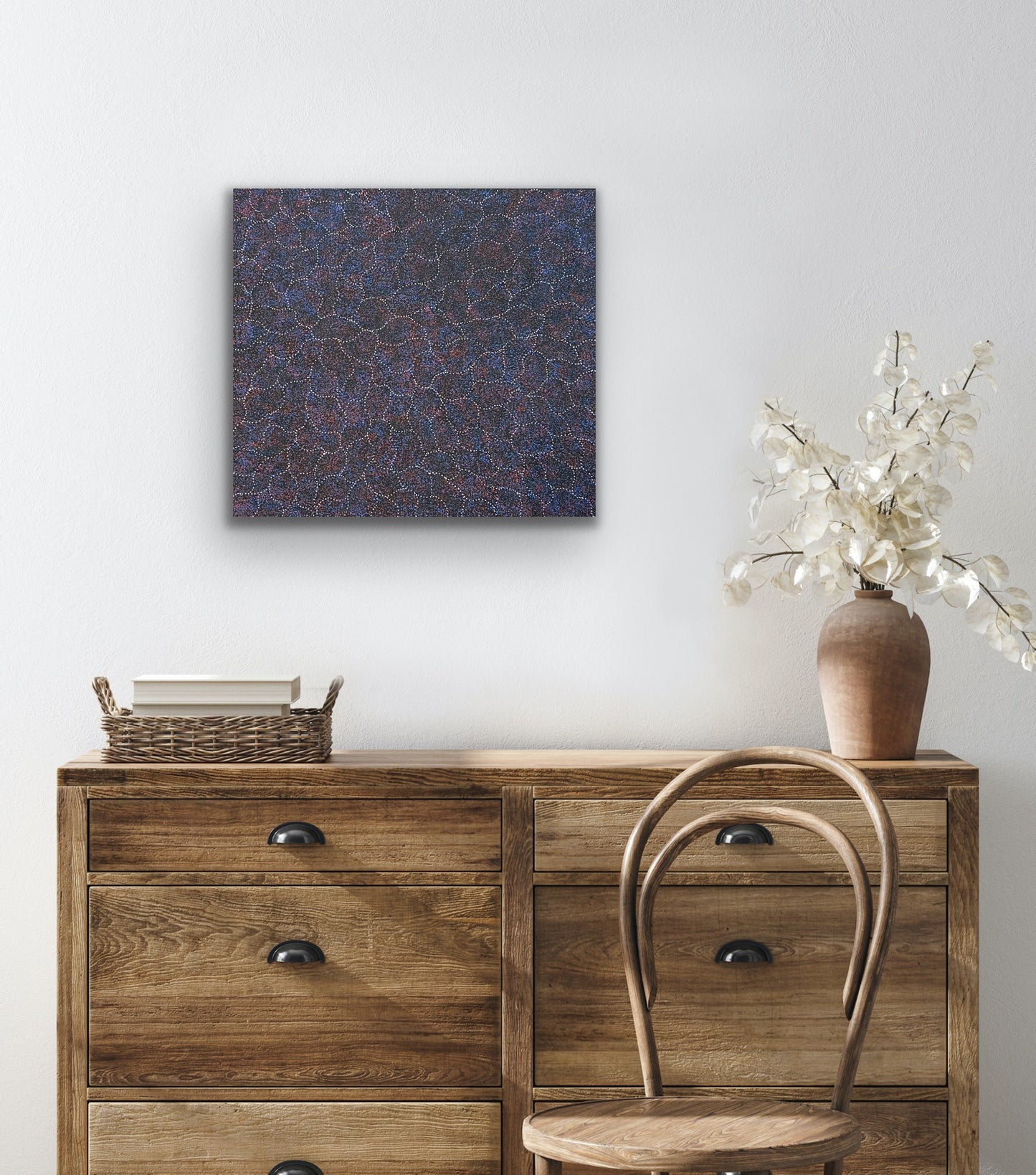 Annie Nelson Napangardi 'Bush Seeds' painting, 71x64cm