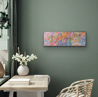 Joycie Morton Petyarre 'Bush Medicine' painting, 30x90cm 