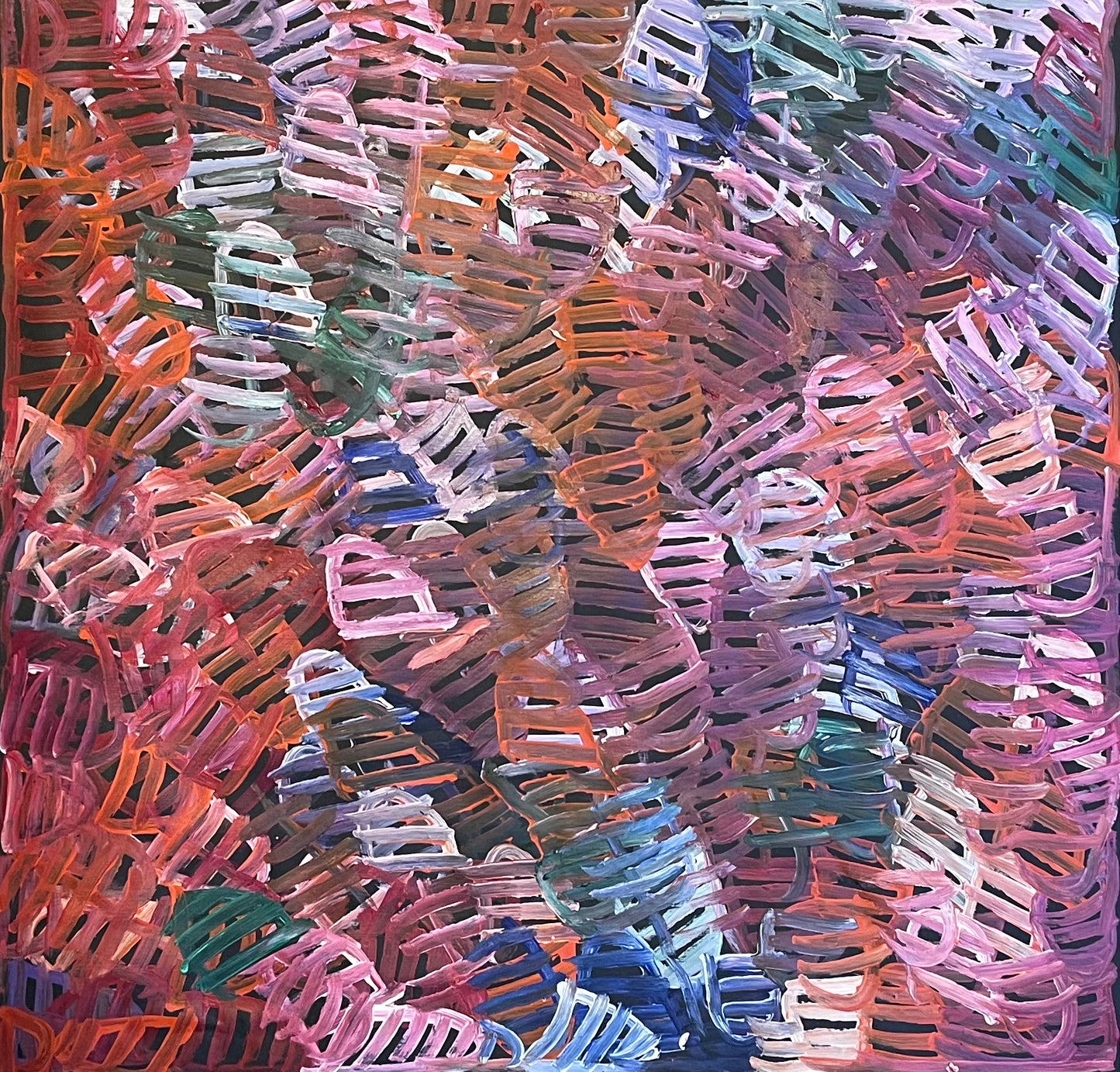 Emily Pwerle 'Awelye (Women's Ceremony) Atnwengerrp' painting 90x90cm