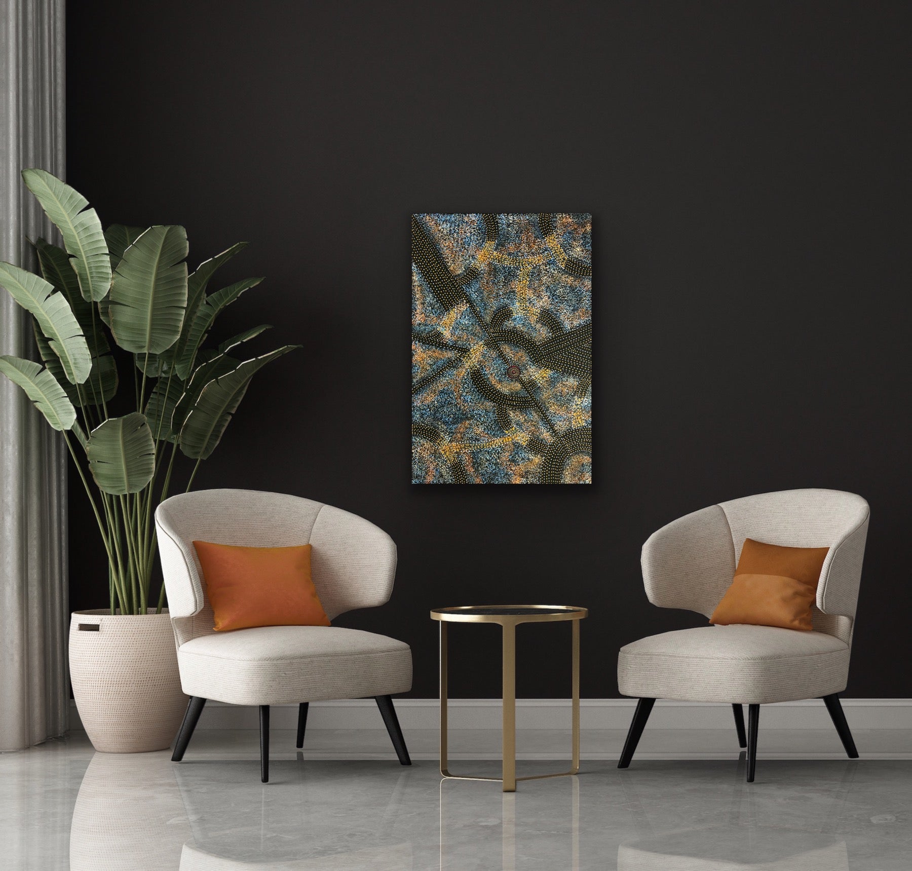 Gracie Morton Pwerle 'Bush Plum Dreaming' painting 90x60cm
