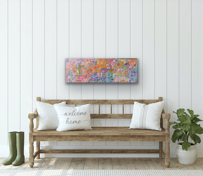 Joycie Morton Petyarre 'Bush Medicine' painting, 30x90cm 