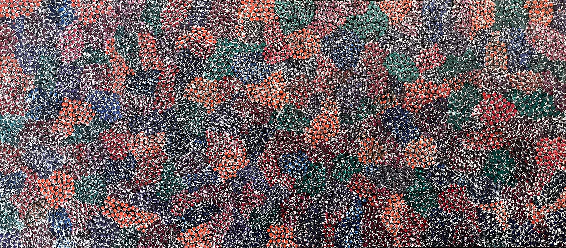 Eileen Bird Kngwarreye 'Arlatyeye (Pencil Yam) Dreaming' painting 80x183cm Multi
