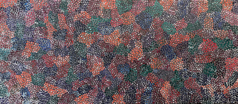 Eileen Bird Kngwarreye 'Arlatyeye (Pencil Yam) Dreaming' painting 80x183cm Multi