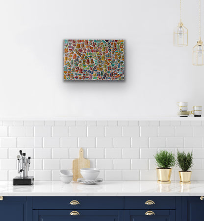 Joycie Morton Petyarre 'Bush Medicine' painting 30x90cm 