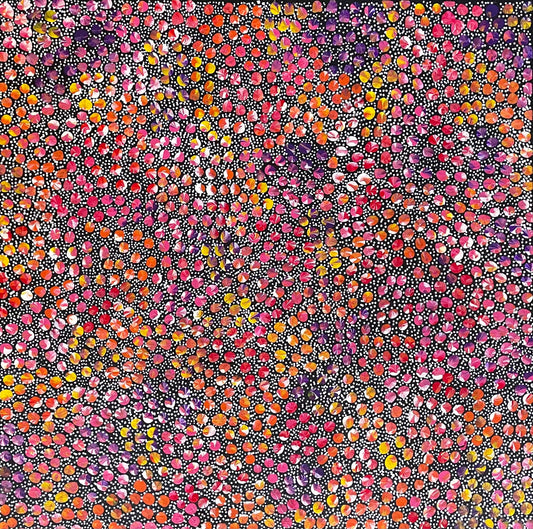 Eileen Bird Kngwarreye 'Arlatyeye (Pencil Yam) Dreaming' painting 45x45cm Multi