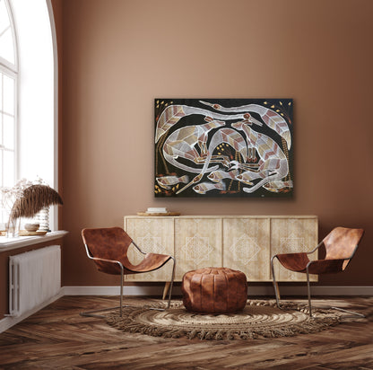Eddie Blitner 'Billabong Scene' painting 95x147cm