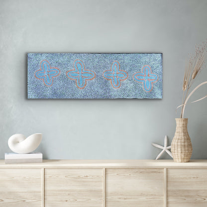 Audrey Morton Kngwarreye Ilyarnayt Flower painting 89x30cm