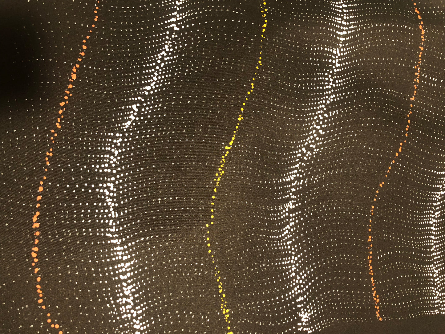Debbie Brown Napaljarri 'Bush Tomato Dreaming (Wanakiji Jukurrpa)' painting 95x150cm Unstretched White Orange Yellow